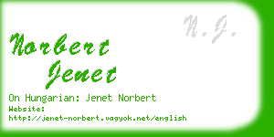 norbert jenet business card